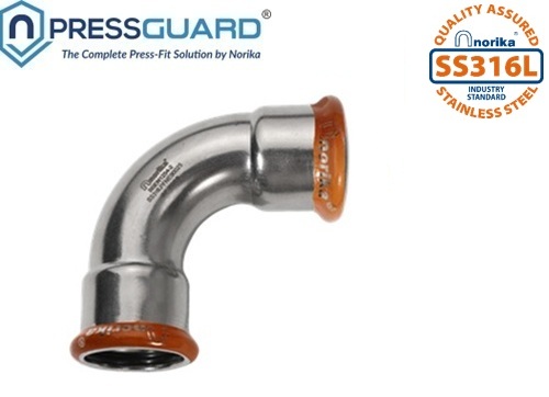 keluli tahan karat 316L press-fit siku (90 darjah)